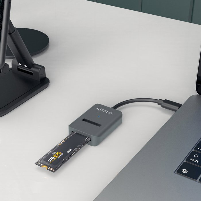 Aisens Dock USB-C para SSD M.2 SATA/NVMe ASUC-M2D012-GR, Gris Aisens Dock USB-C para SSD M.2 SATA/NVMe ASUC-M2D012-GR, Gris